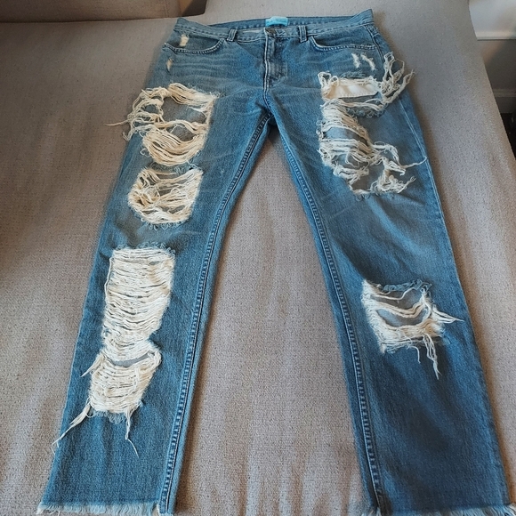 Mumu Blue Seattle Straight Leg Jeans  Size 30 - Picture 3 of 8